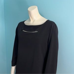 Premise Studio Womens Top Large Black Cutout Stretch Knit 3/4 Sleeve